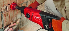 Использование коронки для подрозетников по кирпичу Hilti 82S SPX-L Использование коронки для подрозетников по кирпичу Hilti 82S SPX-L