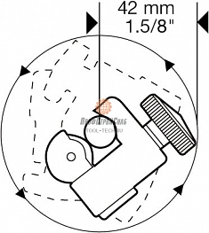Рабочий радиус трубореза мини Super-Ego 722 Mini Pro